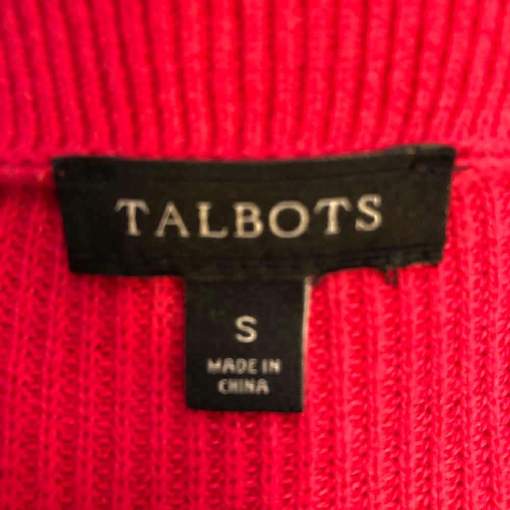 Talbots, dark pink long cardigan, size S - Picture 4 of 5
